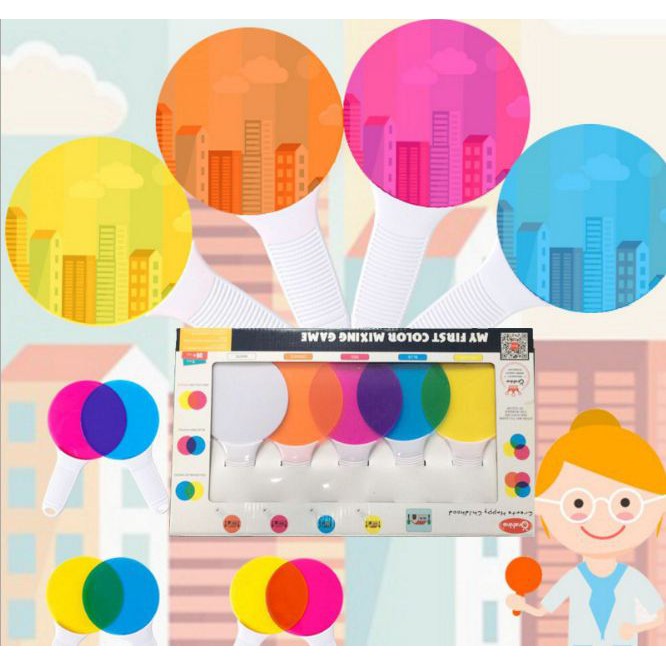 Đồ chơi,giáo cụ hoc màu sắc,set thanh nhựa hỗ trợ bé học màu sắc cơ bản và sự pha màu,hàng chính hãng Onshine cho bé