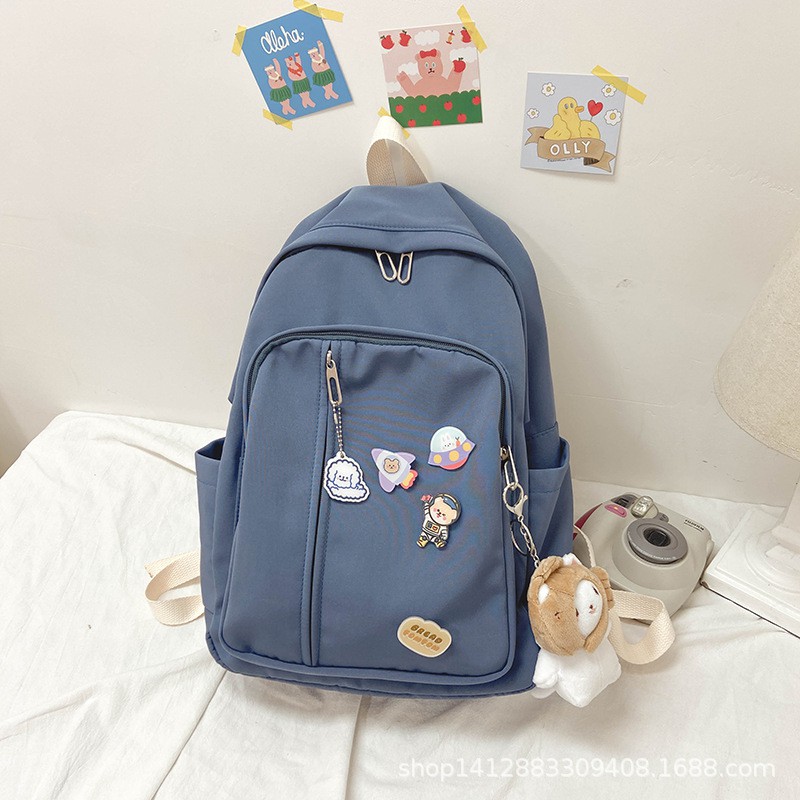 Balo vải balo thời trang TIỆM TÚI CỦA KEM balo nữ Móc khóa Mèo Cá TX134