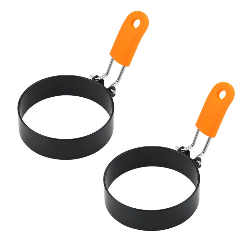 Khuôn chiên trứng ốp la bằng thép không gỉ tay cầm silicon chống bỏng tùy chọn màu sắc