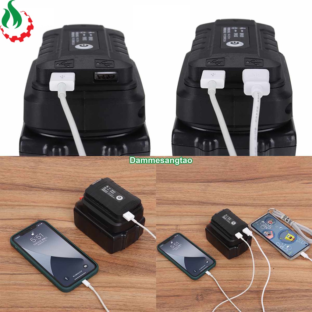 Đế chuyển pin makita 18V sang Usb 5V có đèn led (Đen)
