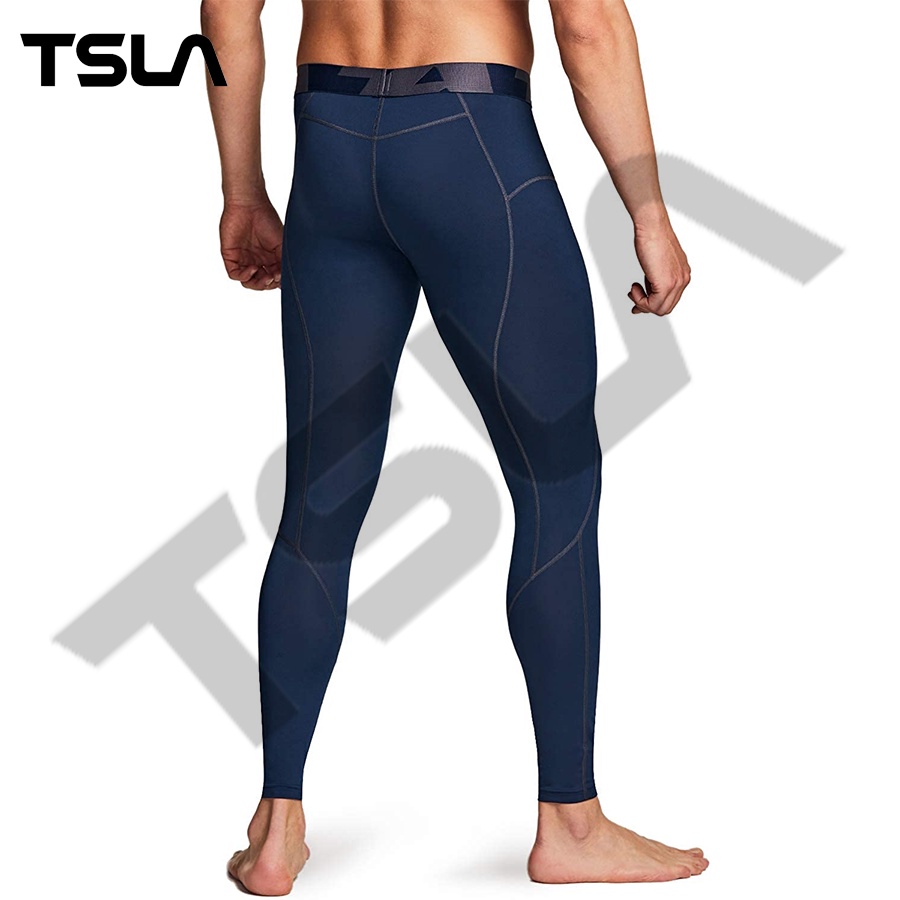 Quần combat bó cơ nam TSLA dạng quần legging bản to ôm body co giãn tập gym chạy bộ bơi lội quần lót trong chơi thể thao