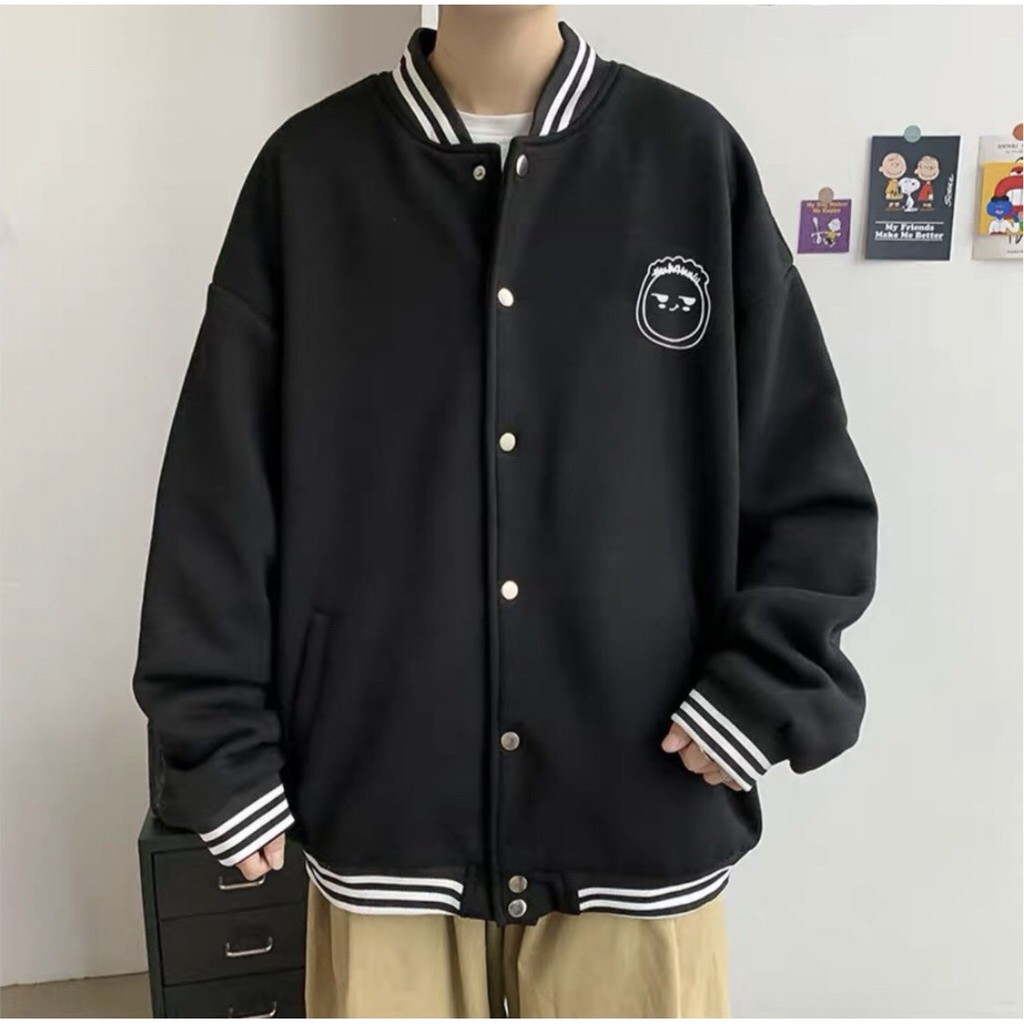 Áo khoác BOMBER FACE Ullzang unisex + Ảnh thật