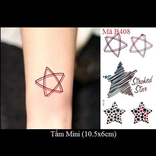 Xăm dán Tattoo ngôi sao B408
