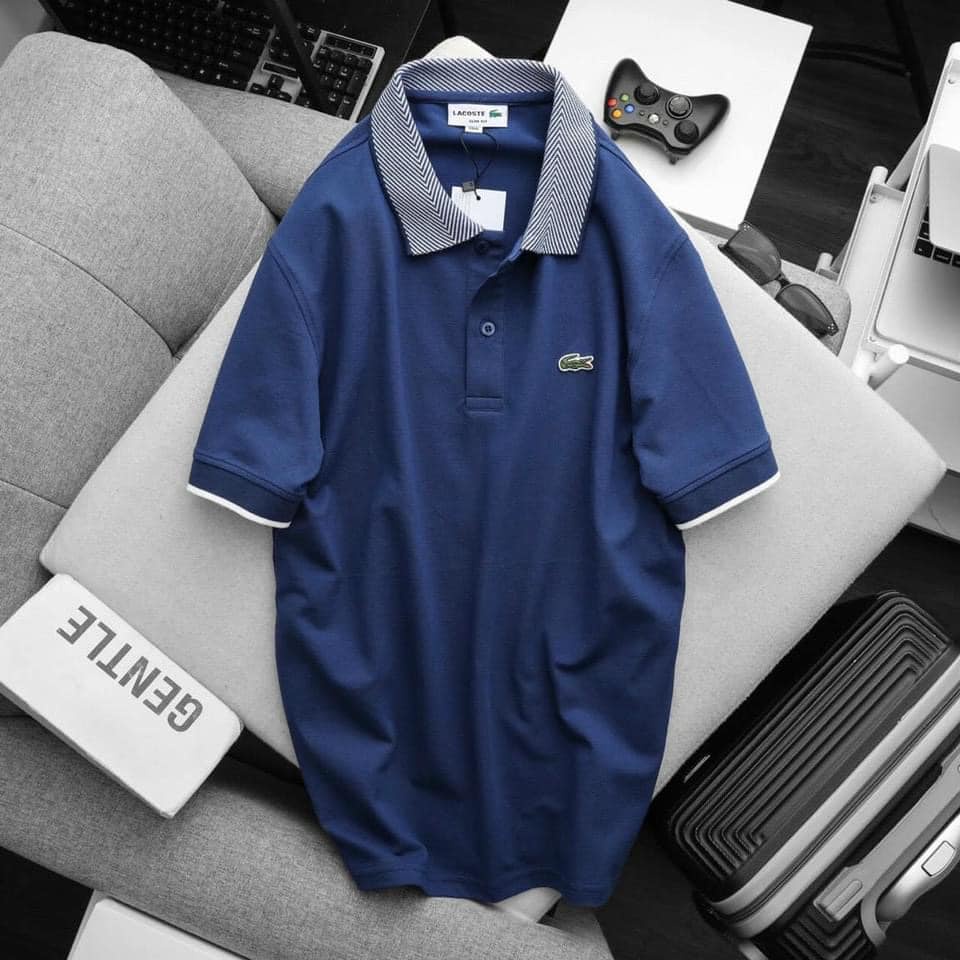 Áo polo nam cổ bẻ mix họa tiết thêu lacos mẫu mới 2022 chất thun cá sấu mềm mịn hàng xuất dư