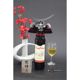 nón giáp samurai trang trí chai rượu vang - NÓN TRANG TRÍ RƯỢU VANG . ĐỎ XANH DƯƠNG
