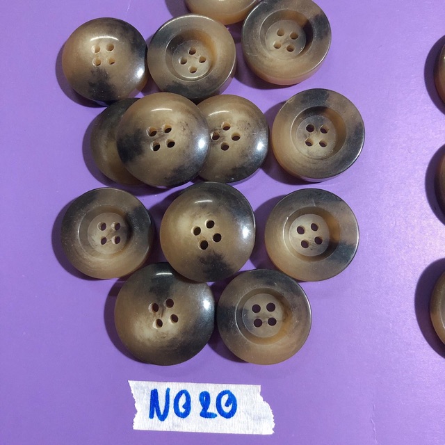 Combo 5 cúc áo,nút áo,khuy áo nâu loang màu N020-N023