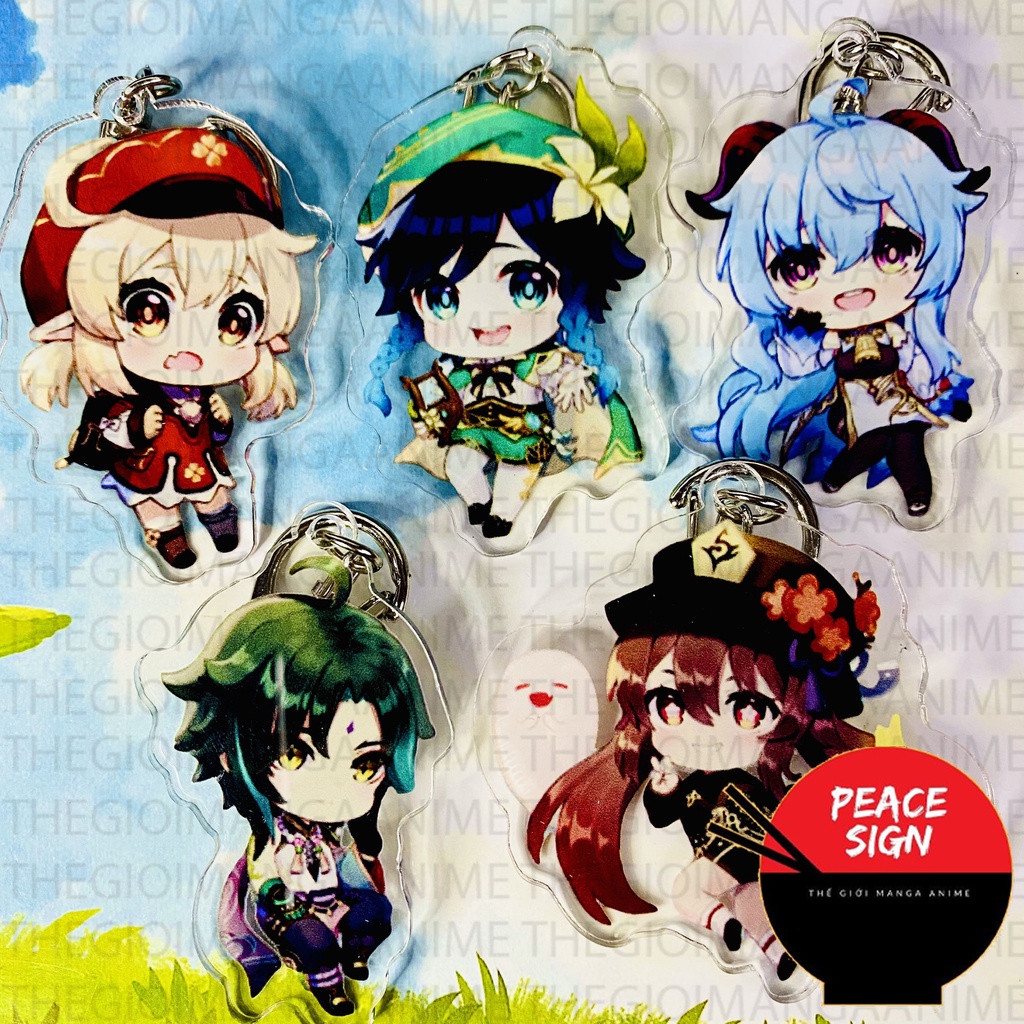 ( Mica trong acrylic ) Móc khóa in hình GENSHIN IMPACT CHIBI mẫu mới anime chibi game xinh xắn