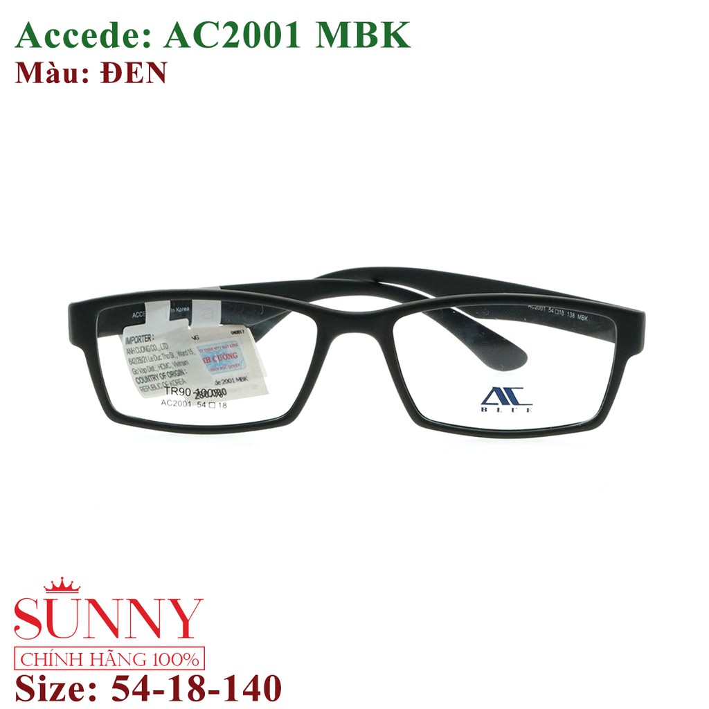AC2001 - Gọng kính nam nữ Accede chính hãng, bảo hành toàn quốc