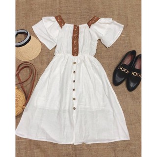 Đầm maxi xô viền thổ cẩm