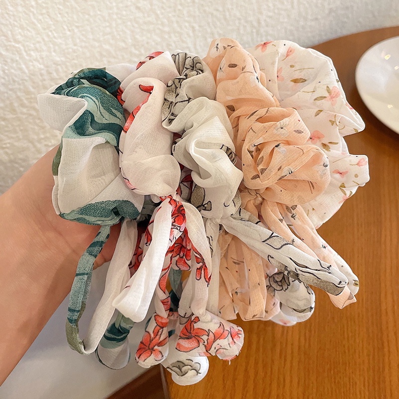 Dây Cột Tóc Bản Lớn Màu Trơn Thiết Kế Hình Nơ Xinh Xắn Cho Nữ