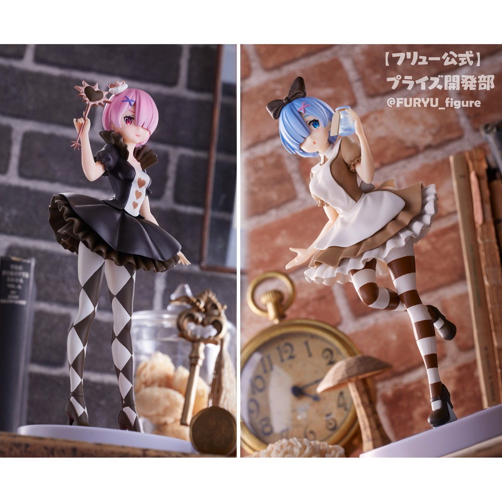 Mô Hình Figure Chính Hãng Anime Re:Zero, Ram &amp; Rem, Super Special Series, In Wonderland, FURYU, Nhật Bản