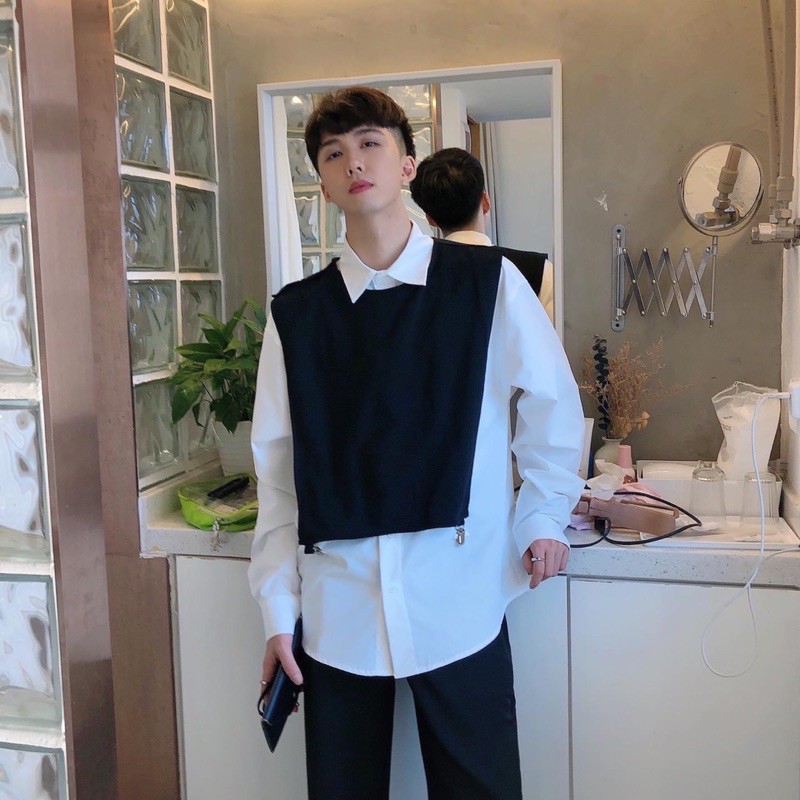 Set 2 Áo Sơmi &Ghile thiết kế Unisex