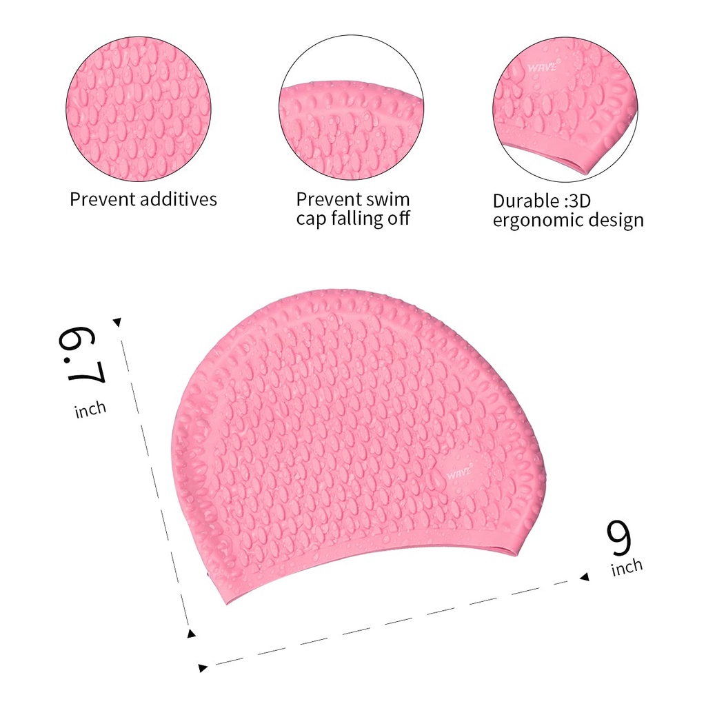 WAVE Mũ Bơi Silicone Gợn Sóng Cho Nữ