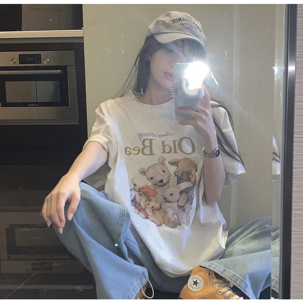 Áo Thun Ngắn Tay Phong Cách Hàn Quốc Thời Trang Dành Cho Nữ