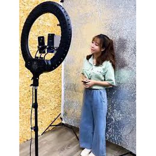 ĐÈN LED RING RL21INCH 54CM SIÊU TO KHỔNG LỒ CÓ ĐIỀU KHIỂM, 3 KẸP ĐIỆN THOẠI LIVESTREAM