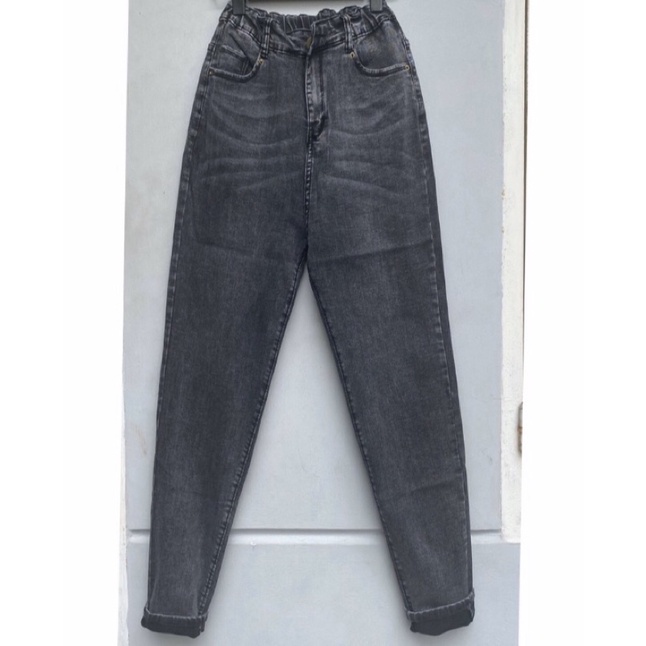 [Bigsize 32-36] Quần Jean Bò Trơn, Cạp Siêu Cao, Co Giãn Mạnh