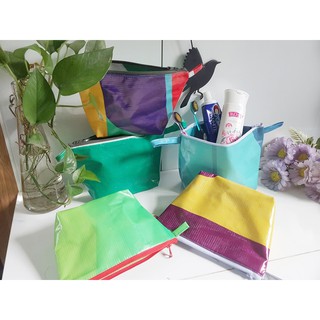 TÚI ĐỰNG VIẾT , MỸ PHẨM ( sản phẩm tái chế từ bạt )