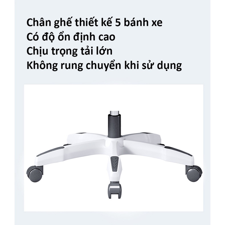 Ghế Văn Phòng GVP-220 - Ghế Xoay Công Thái Học - Thiết Kế  Có Tựa Đầu, Gác Chân, Ngả Lưng Bảo Vệ Cột Sống - Nhập Khẩu