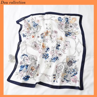 [NowShip2h] Khăn Lụa Vuông (Khăn Turban) Họa Tiết Hoa Thanh Lịch Sang Trọng - Chất Liệu Chiffon - 70x70cm - Mã KL045