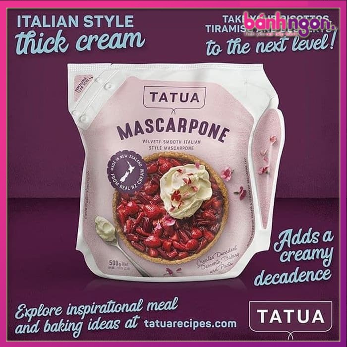 Mascarpone Tatua Nguyên Liệu Làm Tiramisu, Cheescakes,Risottos, Nước Sốt Mì Ý. Túi 500g