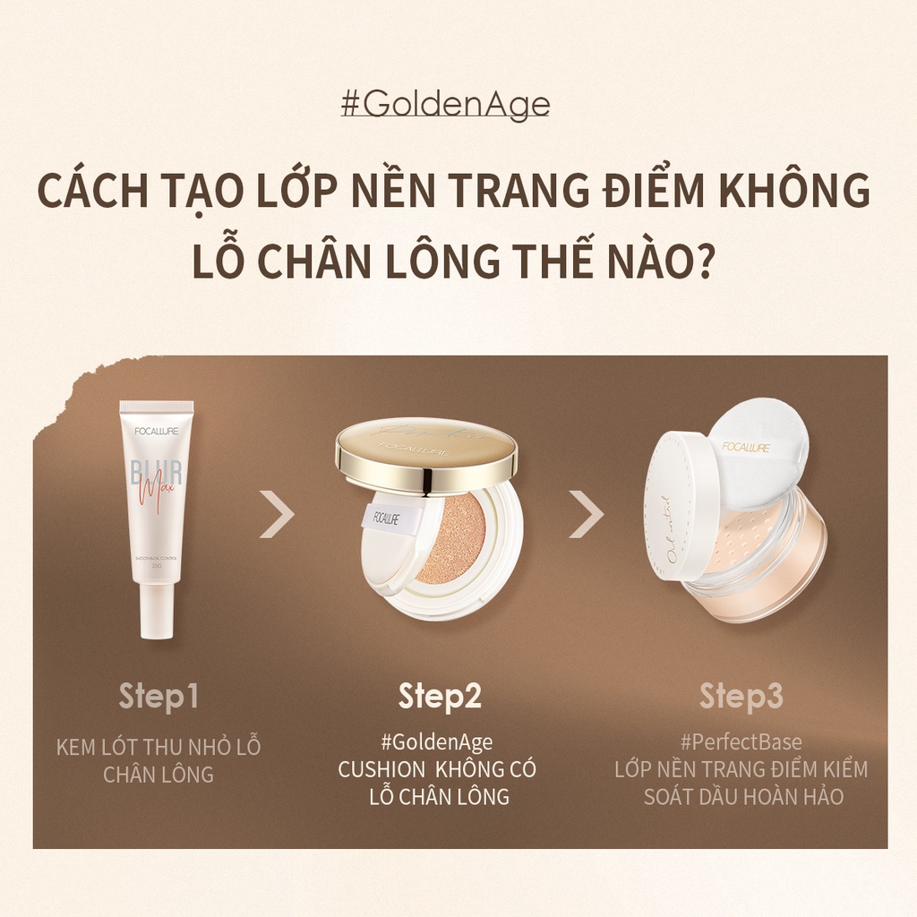 [Mã COSFC30 giảm 10% đơn 150K] Focallure GoldenAge Poreless BB Cushion quả lì tươi lâu trôi thấm nước Mềm 12g | WebRaoVat - webraovat.net.vn