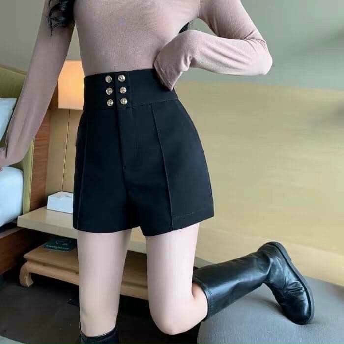 [HOT] Quần Short Nữ Cạp Cao Đính Khuy Siêu Hot 💕 Chất Vitex Đẹp Mềm Mịn | BigBuy360 - bigbuy360.vn