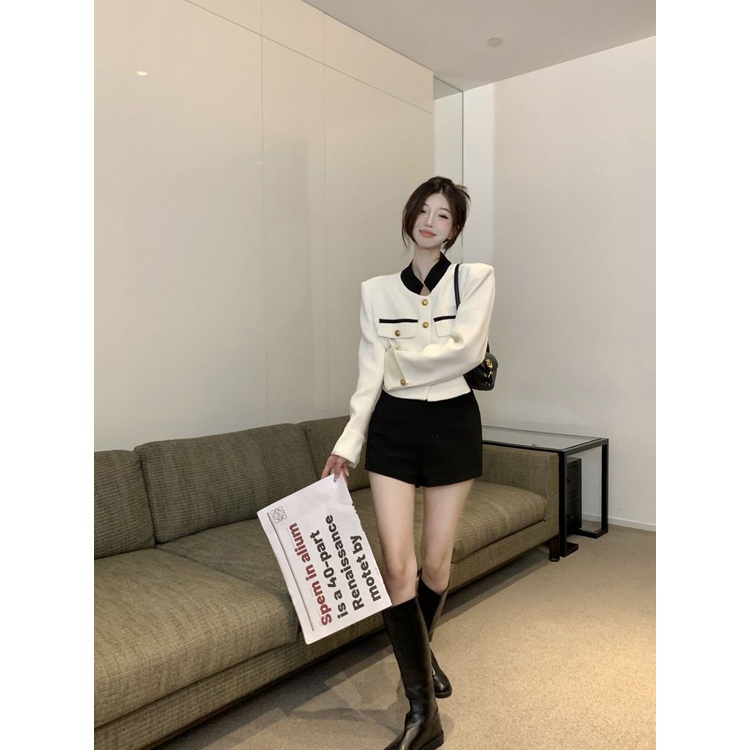 COZOK Áo Khoác Tay Dài Dáng Ngắn Dễ Phối Đồ Hợp Thời Trang