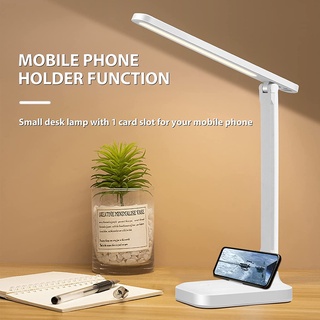 Đèn học LED, đèn bàn gấp Đèn ngủ 3 màu, có thể điều chỉnh độ sáng, cảm ứng, có thể gập lại, bảo vệ mắt, đọc sách đầu giường, sạc và cắm