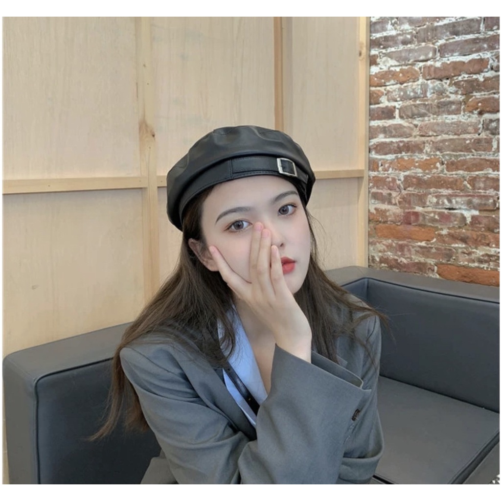 Mũ baret hải quân khuy cài thời trang cho nữ