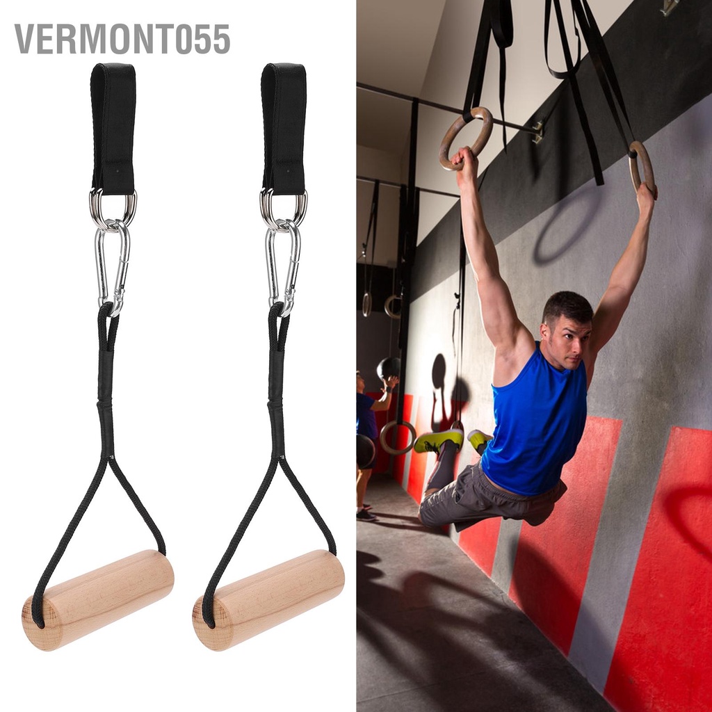 Vermont055  Pull Up Workout Handle Cằm Lên Gỗ Grips Heavy Duty Gym Weight Handles for Muscle Strengthening Fitness Machine