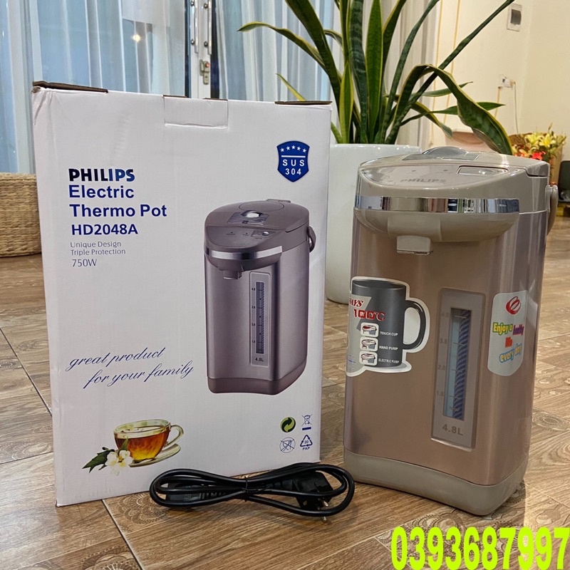 (RẺ VÔ ĐỊCH) BÌNH THUỶ ĐIỆN PHILIPS DUNG TÍCH 4,8L GIỮ ẤM VÀ ĐUN SÔI NHANH CHÓNG