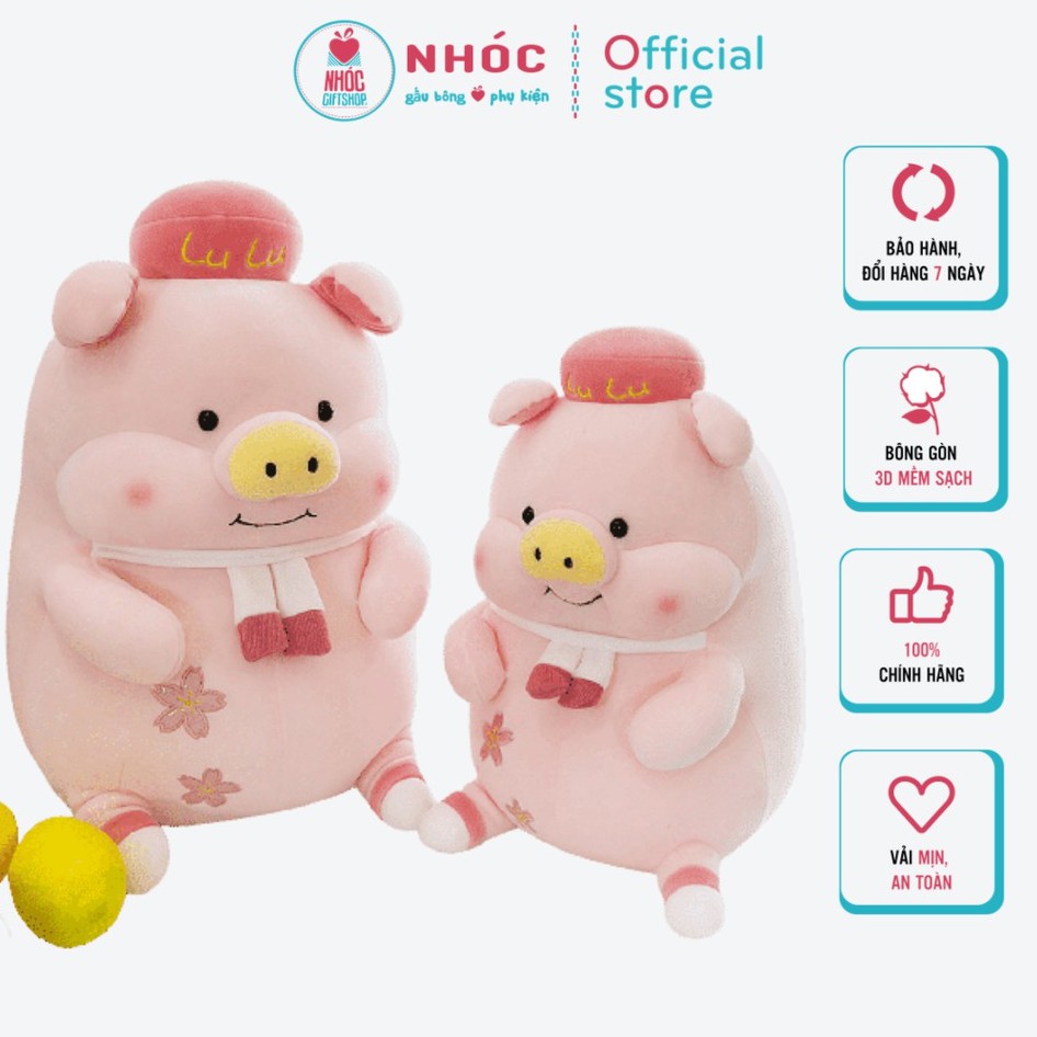 Gấu Bông Heo Lulu Lông Mịn Ngồi Vải Mịn Hàng Cao Cấp TC - NHÓC (Cực Đại 65-100cm)