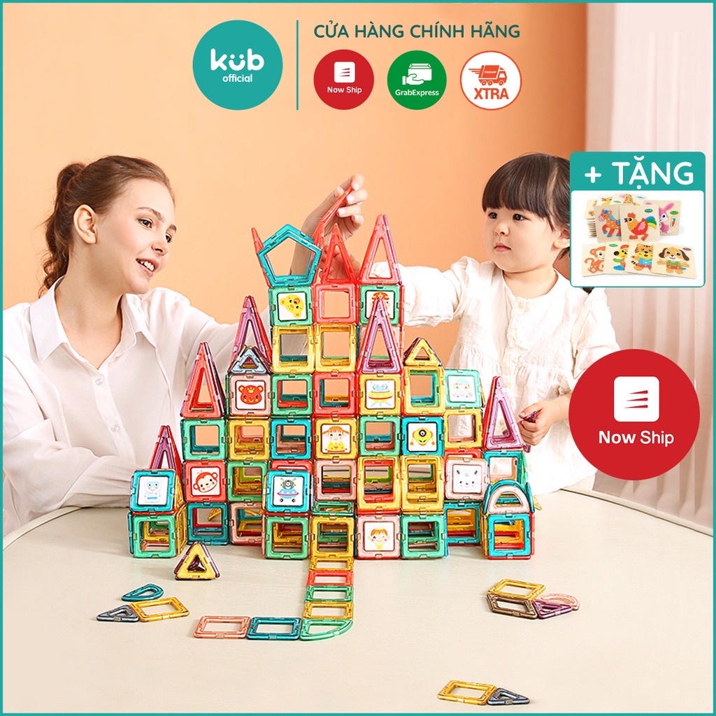 Xếp hình nam châm Magnetic Blocks, đồ chơi trẻ em cao cấp giúp bé thông minh chính hãng - KUB