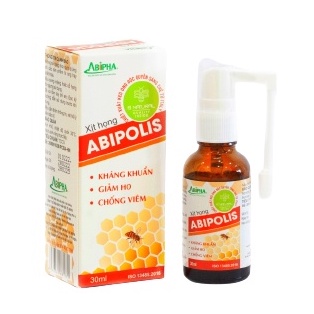 Xịt họng keo ong Abipolis 30ml đỏ - Dùng phổ biến hơn tại Phòng khám, Hô hấp, Tai mũi họng.