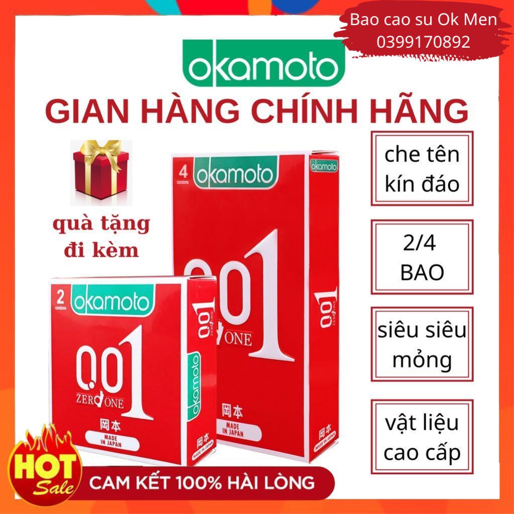 Bao Cao Su Okamoto 001, BCS Siêu Mỏng Vượt Trội, Chất liệu Polyurethane Cao Cấp Hộp 2C, 4C