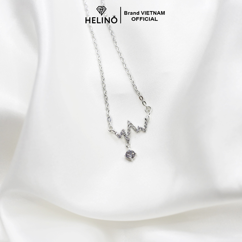 Dây chuyền bạc nữ HELINO nhịp tim đính đá C10
