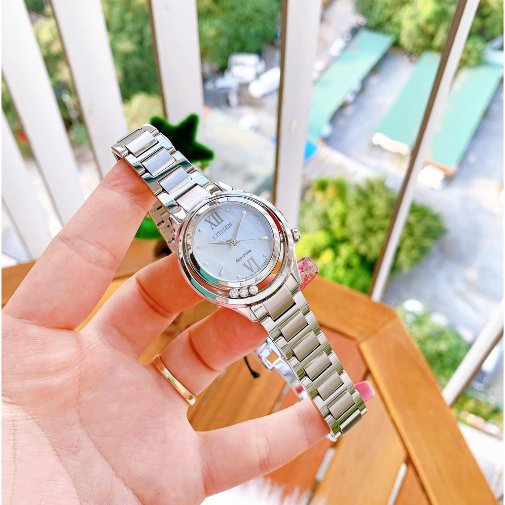 ĐỒNG HỒ NỮ CAO CẤP CITIZEN ECO DRIVE SUNRISE EM0510-53D CHÍNH HÃNG