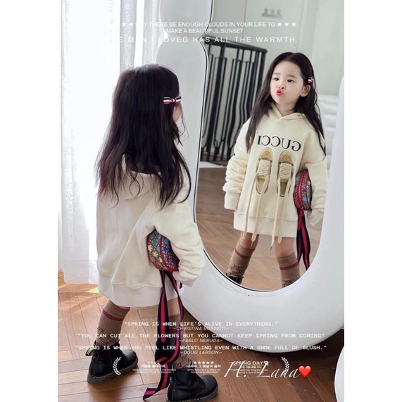 VÁY NỈ HODDIE DÂY 3D CHO BÉ