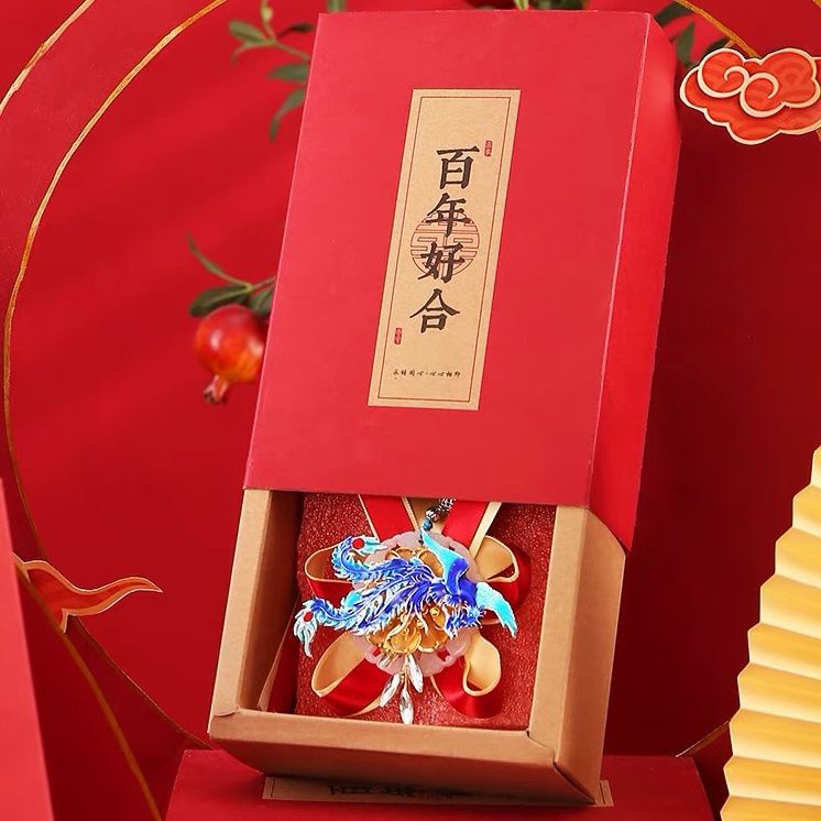 Bộ Đồ Cưới Họa Tiết Hoa Phượng Hoàng Phong Cách Trung Hoa 3 / 30 Cho Cô Dâu Chú Rể