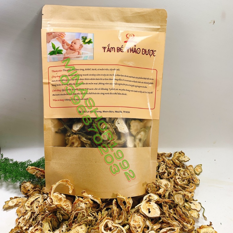 TẮM BÉ THẢO DƯỢC trà xanh kết hợp khổ qua rừng tự nhiên hoàn toàn (dạng lá khô)