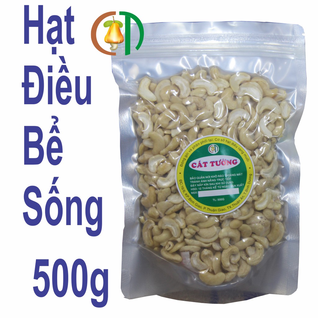 Hạt điều bể hàng nhân trắng (hạt điều sống) 500g [hàng mới]