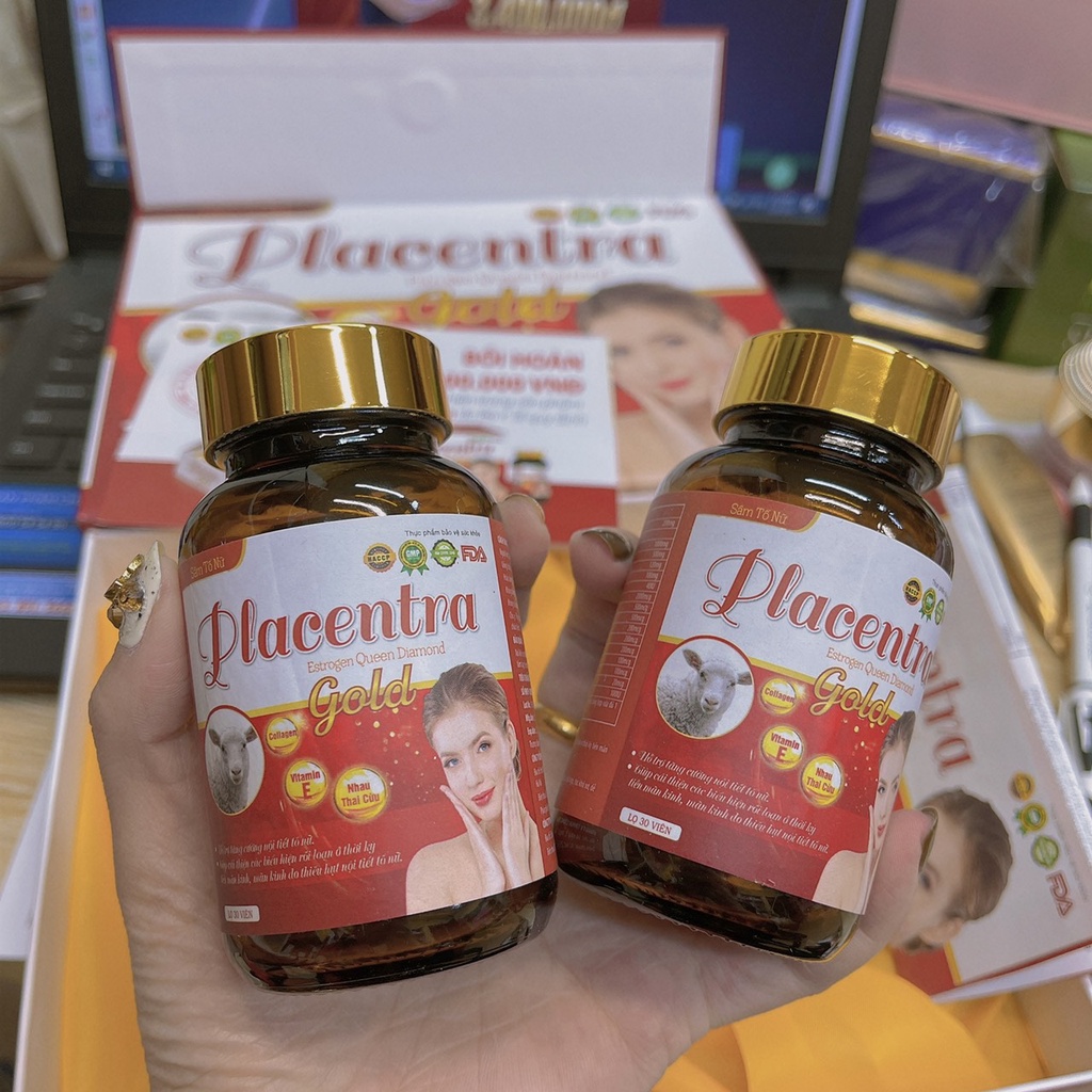 Viên Uống Nhau Thai Cừu Placentra Gold Sét 2 lọ x 30 viên