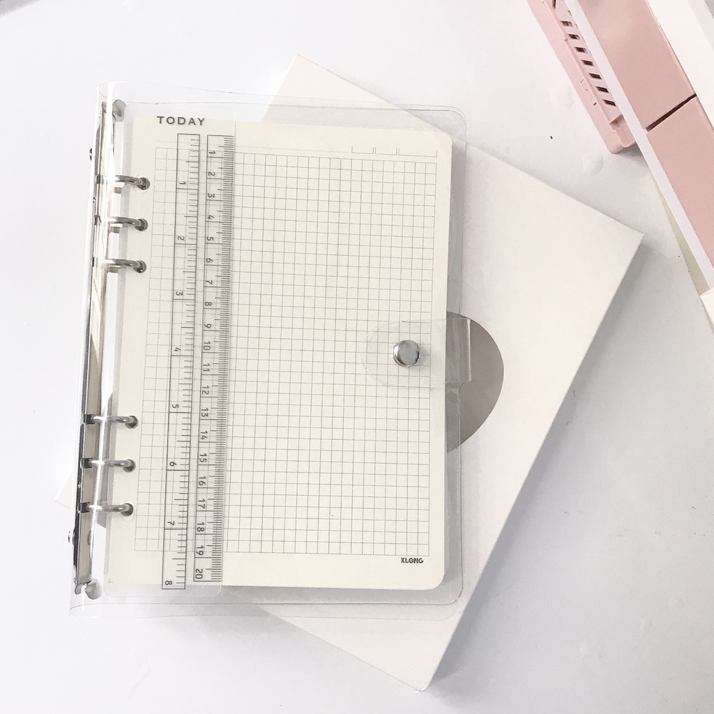 Binder Bìa Dẻo Cao Cấp Trong Suốt Size A5 Sẵn 200 Trang Giấy KLONG 120 GSM Cực Dày Sổ Bullet Journal Planner