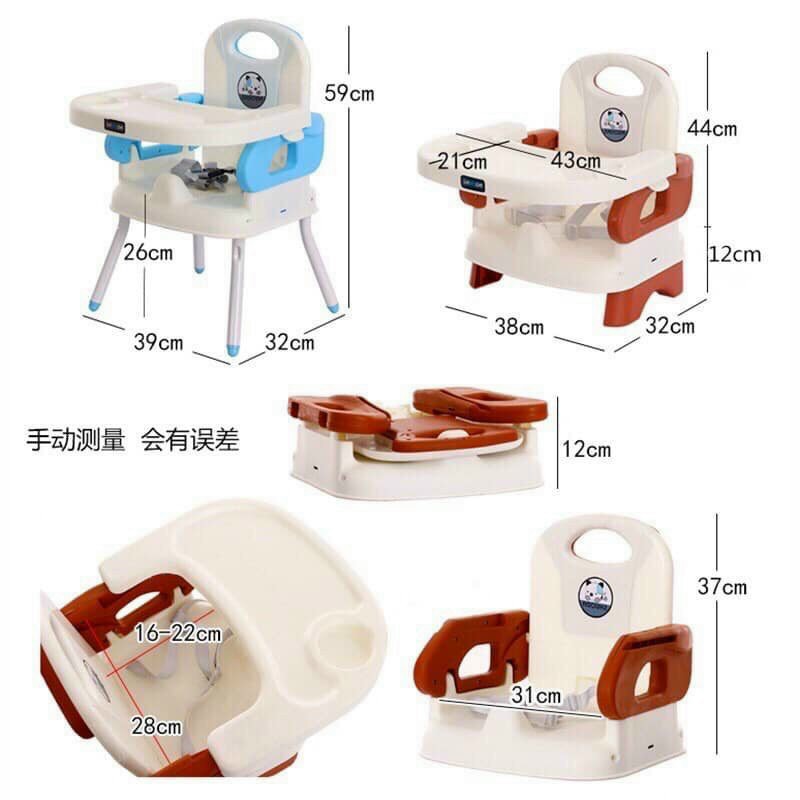 Ghế Ăn Dặm Cho Bé &quot; 2 in 1 &quot; Có Chân thép chồng cao Bao Xịn Sò - Ghế có thể gấp gọn thoải mái