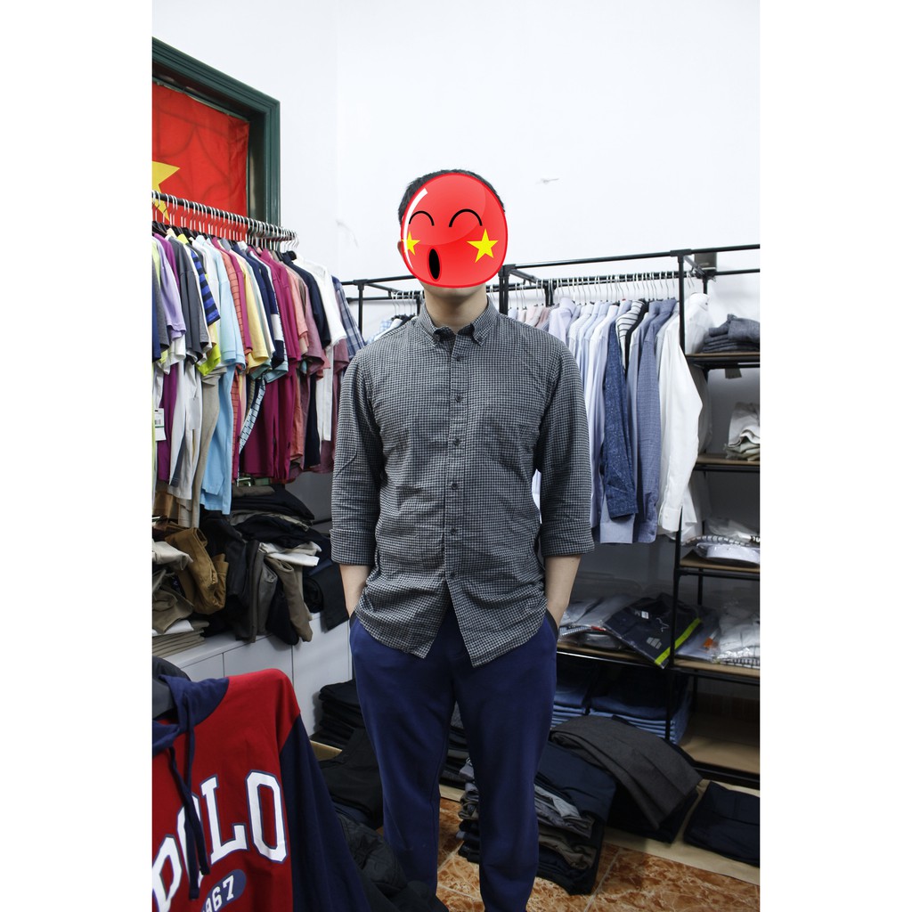 Sơ mi nam flannel Uniqlo