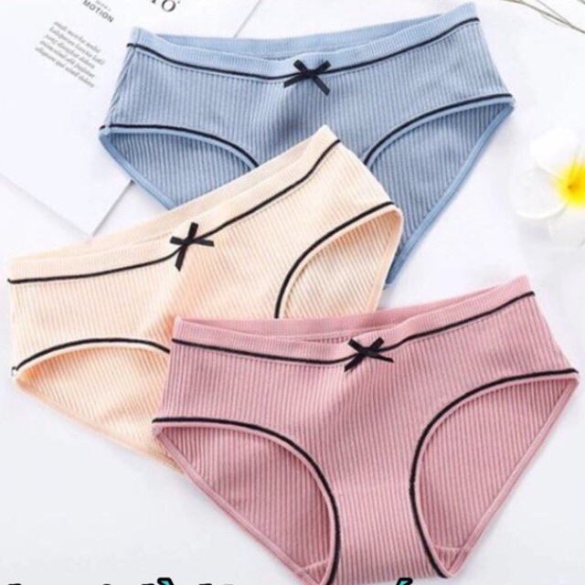 Quần lót len tăm mềm mịn đính nơ xinh xắn dễ thương gam màu pastel nhẹ nhàng 1105