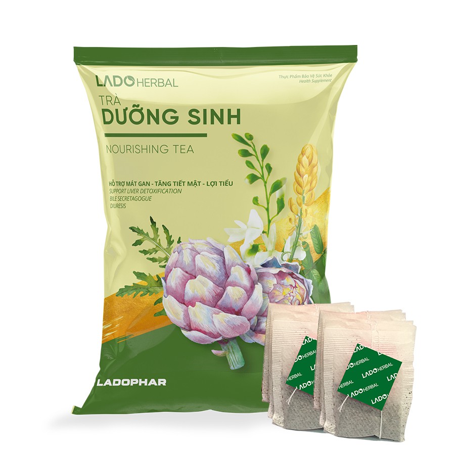 [New 2020] LadoHerbal Trà Dưỡng Sinh Gói 50 túi lọc - Ladophar