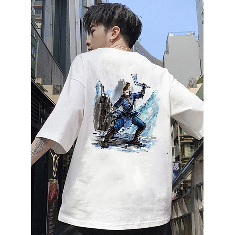 Áo thun unisex độc lạ Samurai form rộng vải dày mịn 2019T1872