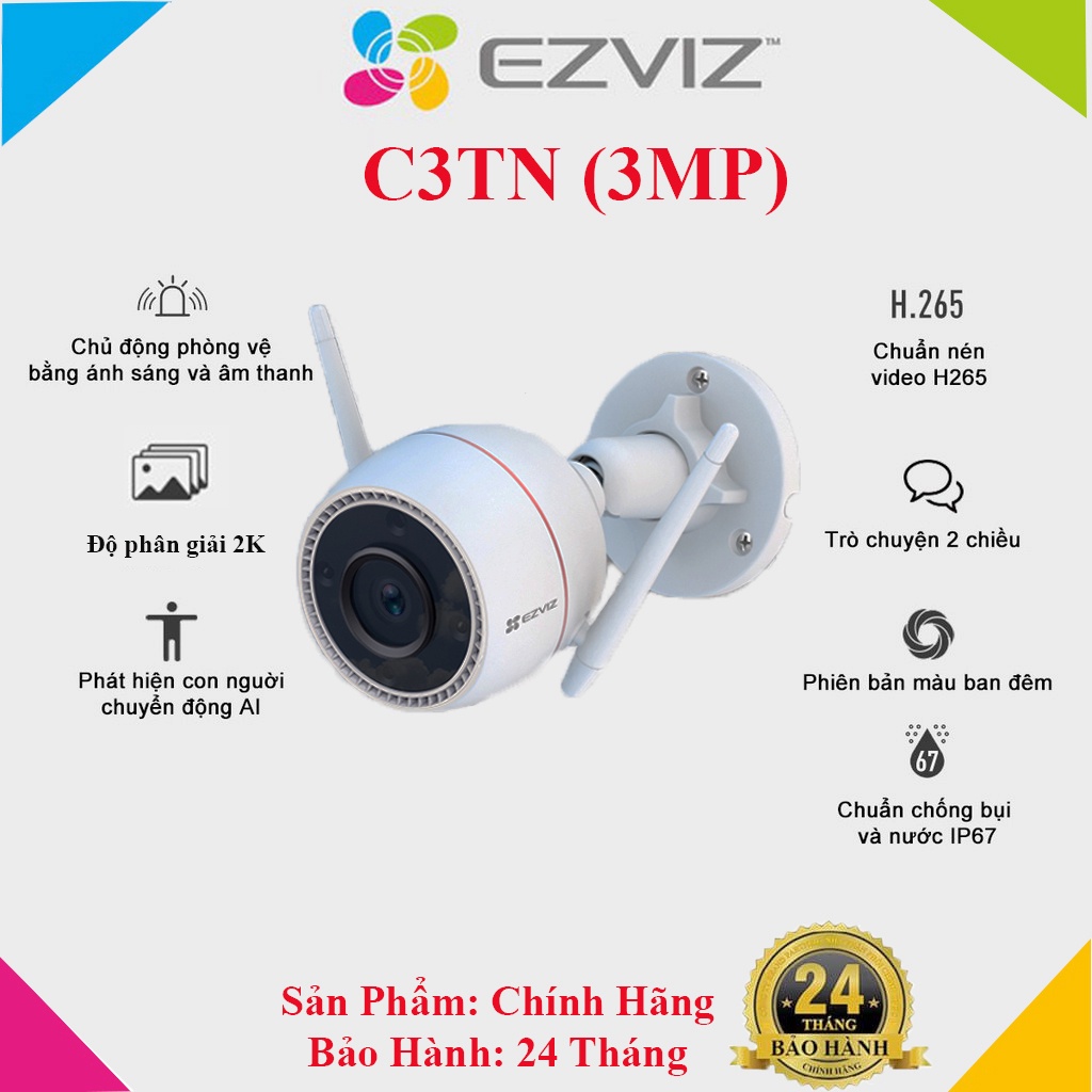 Camera Wifi IP EZVIZ C3TN 3MP- 2K, OUT Pro