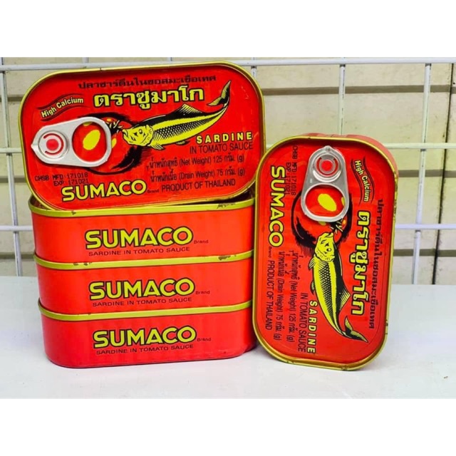 Combo 5 hộp cá Mòi Sốt Cà Sumaco Thái Lan 125gr/hộp